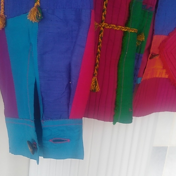 Coldwater Creek Jacket Large Red pink Blue Silk - Picture 2 of 10